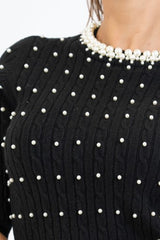 Maglia Chic a Trecce con Perle