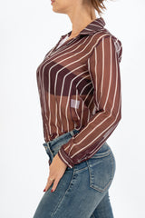 Camicia Rigata Sheer Glam