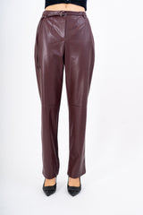 Pantalone High Waist in Finta Pelle
