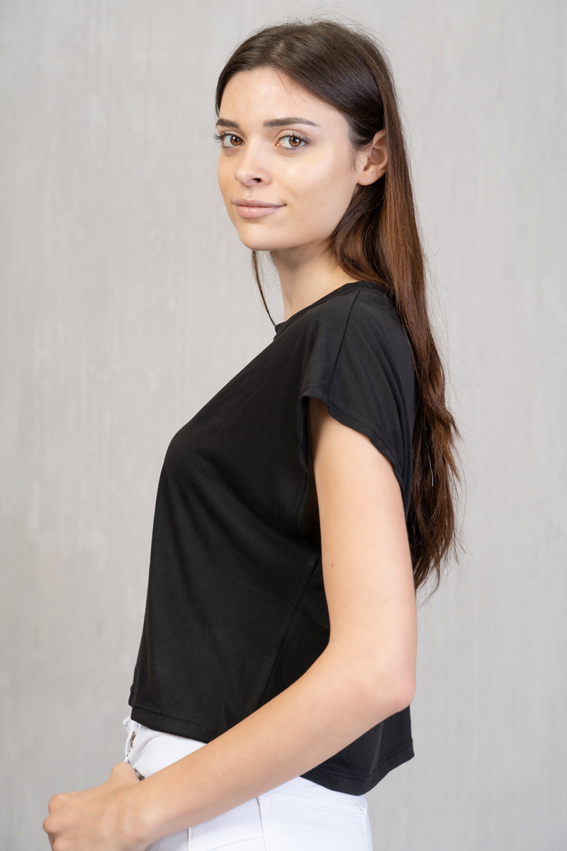 Maglia crop quadrata viscosa leggera