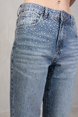 Jeans Mom Fit con Strass
