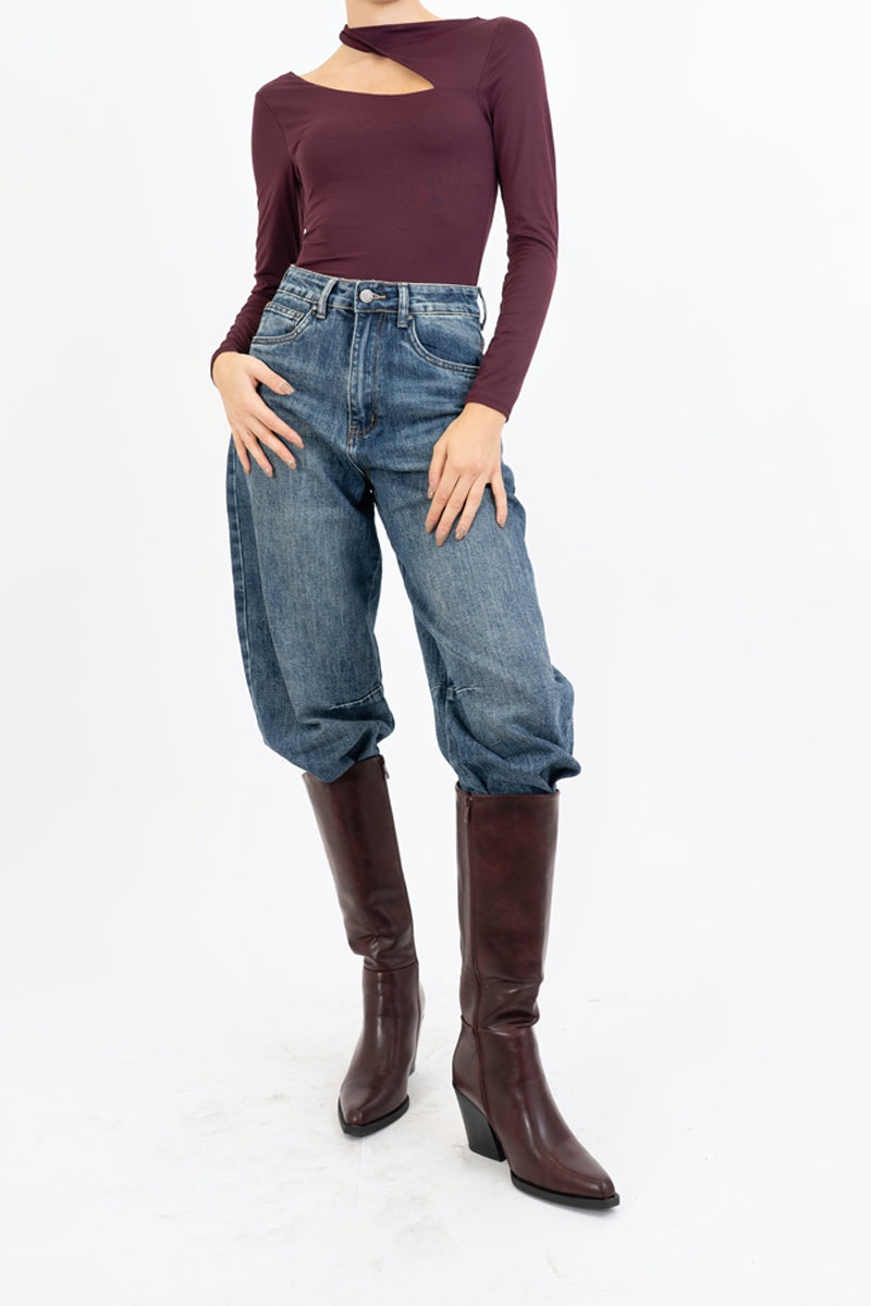 Stivali alti in ecopelle bordeaux con tacco 8cm e punta affusolata