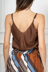 Top Spalline Regolabili in Lyocell Velato