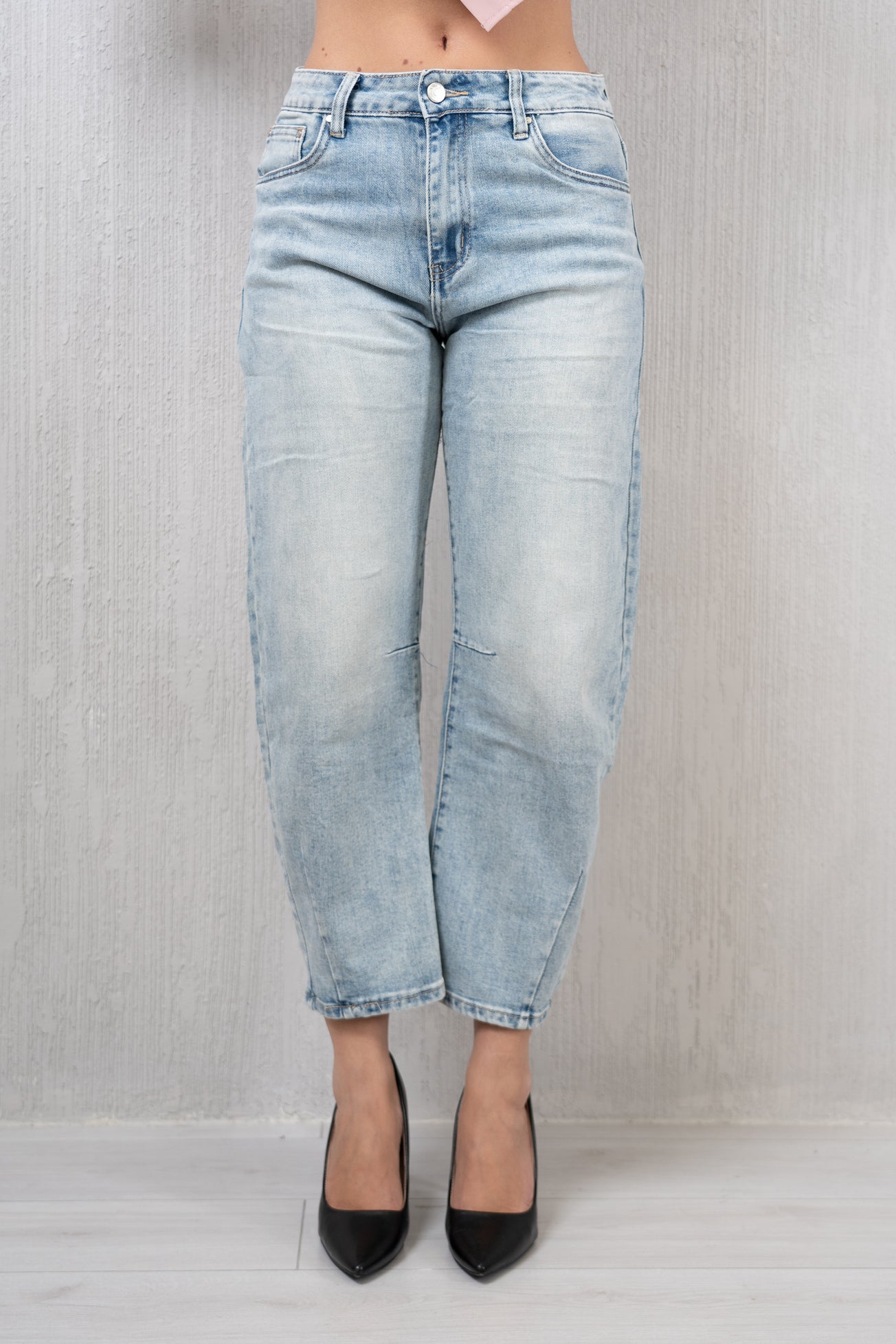 Pantalone Balloon in Jeans Elasticizzato