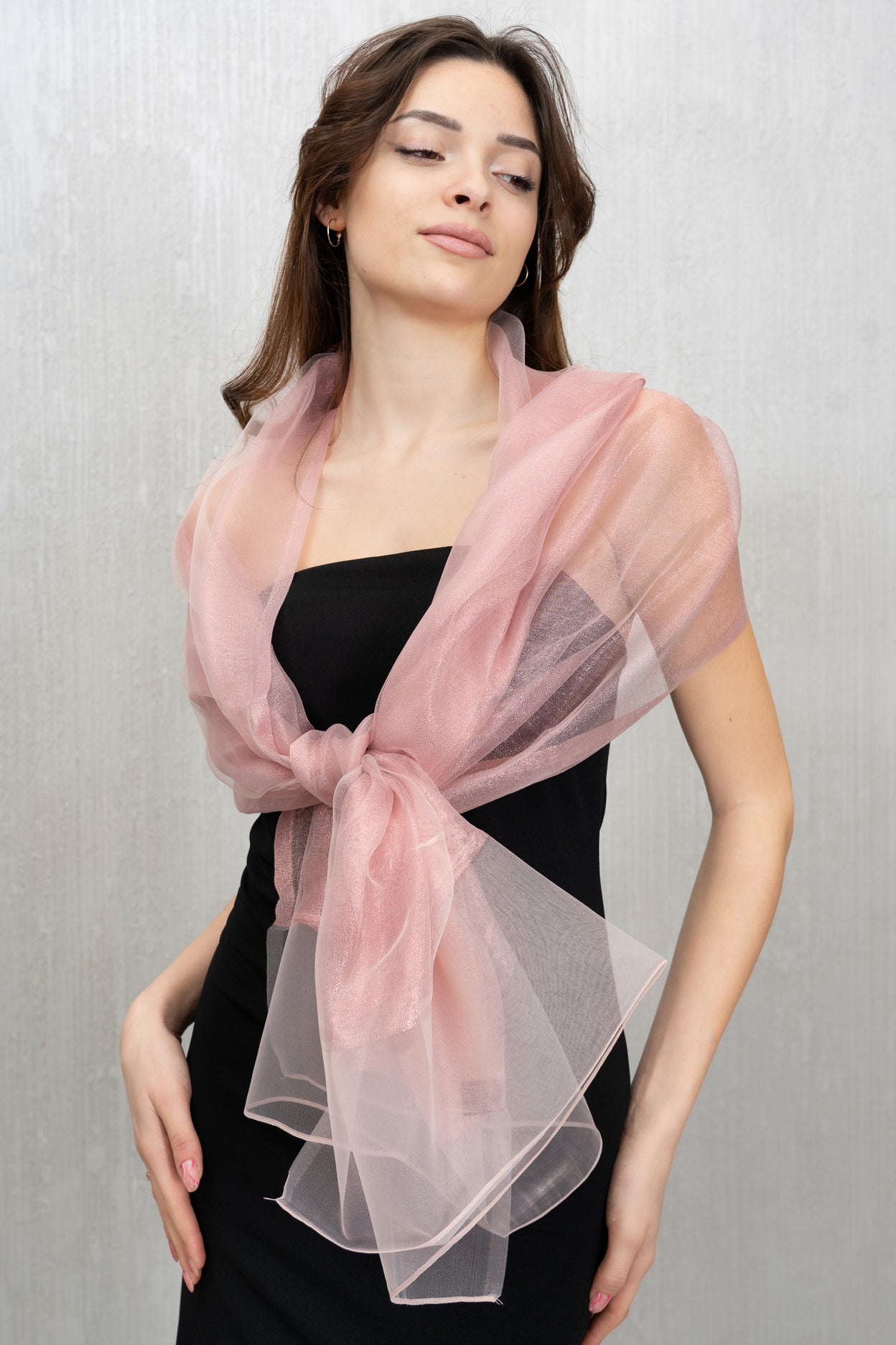 Foulard in Viscosa e Seta Effetto Lurex