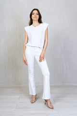 Jeans bootcut a vita alta Bianco
