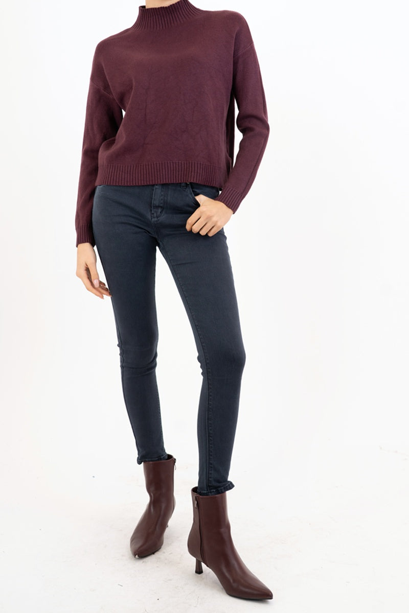 Maglione CozyVibe collo vulcano in misto viscosa