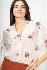Camicia Palma in tencel velato a fantasia
