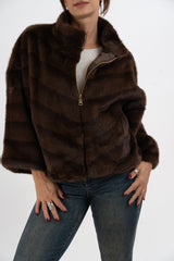 Pellicciotto Soft Stripes con zip dorata