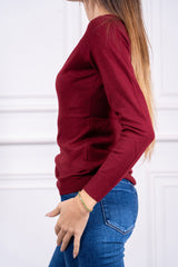 modella indossando Maglia Calista scollo quadrato colore