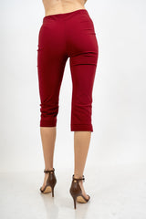 Pantalone Capri elasticizzato con spacchetto