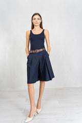 Bermuda Skirt Illusion in cotone con cintura