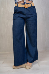 Pantalone Chambray con Cintura