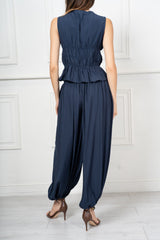 Completo in Tela Fiammata con Top Arricciato e Pantalone Palloncino