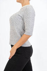 Maglia Chic a Trecce con Perle