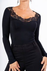Maglia Scollatura Lace Touch