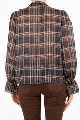 Maglia ShineCheck in georgette con rouche e lurex