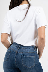 T-shirt con scritta ricamata “Ho sempre ragione” in cotone elasticizzato Made in Italy.