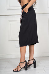 Pantalone Midi in Misto Viscosa con Fusciacca Charm