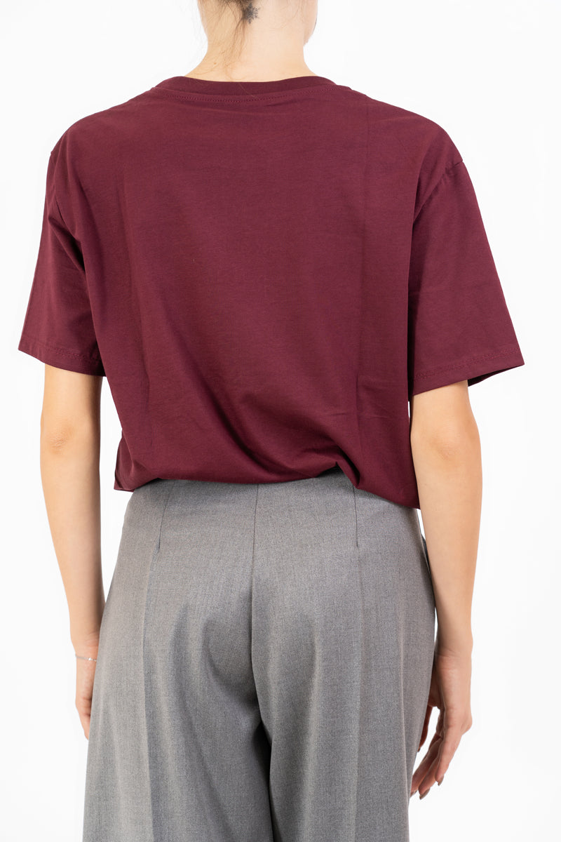 T-shirt in cotone con ricamo “di mattina non parlatemi”