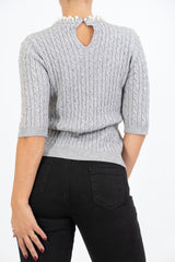 Maglia Chic a Trecce con Perle