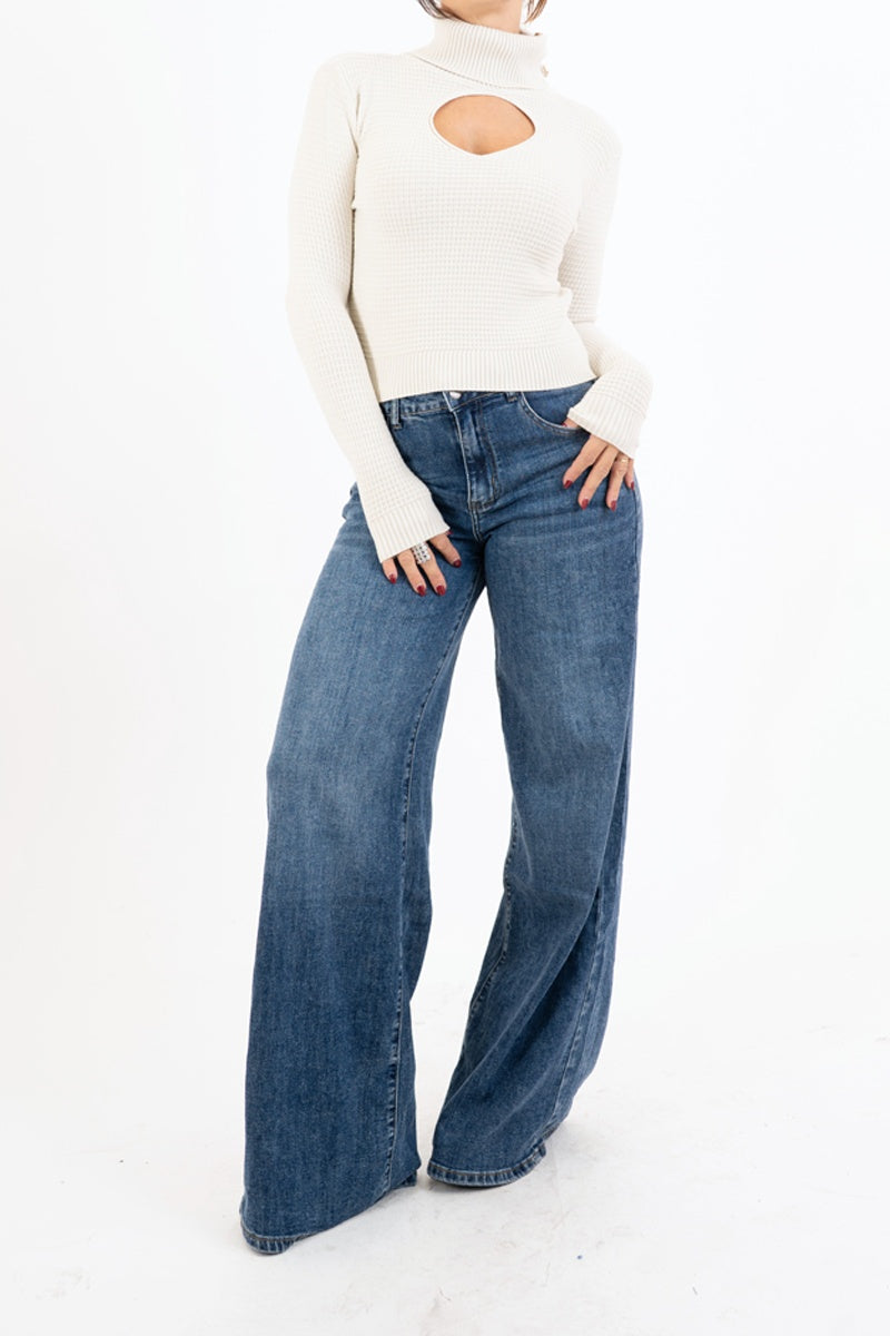 Maglia GoldKeyhole in misto viscosa