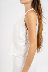 Completo palme traforate in rayon lino.