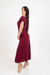 Completo donna maglia con scollo morbido e gonna svasata in viscosa