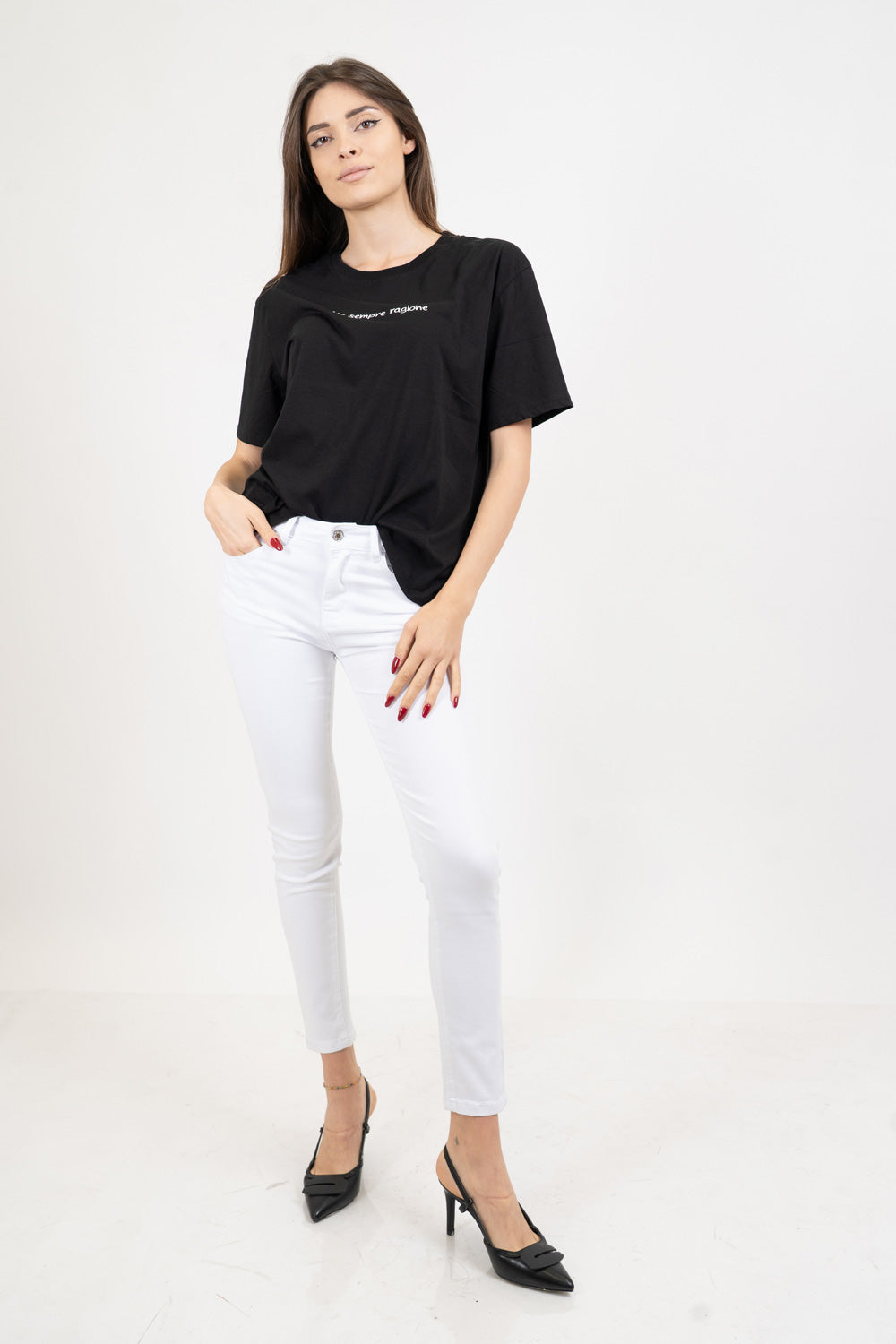 T-shirt scritta cotone “Ho sempre ragione”.