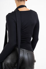 Maglia DrapeLuxe con fusciacca al collo
