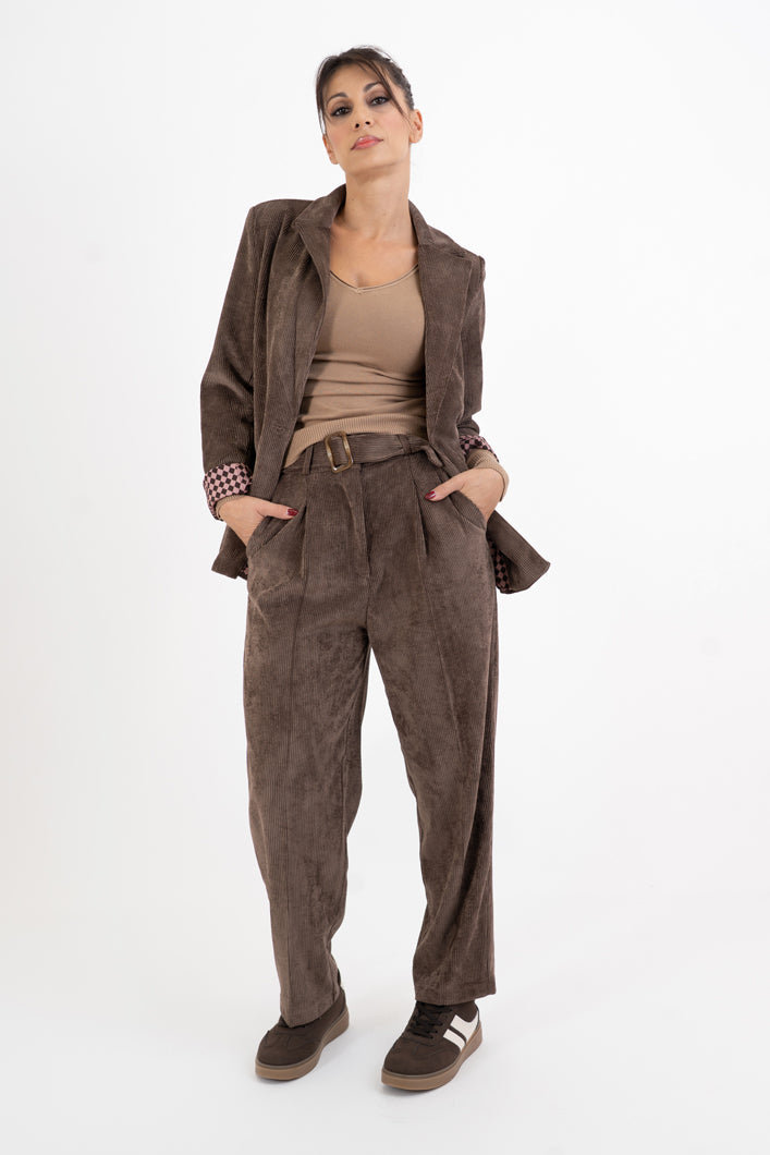 Pantalone Velvet Line con fusciacca