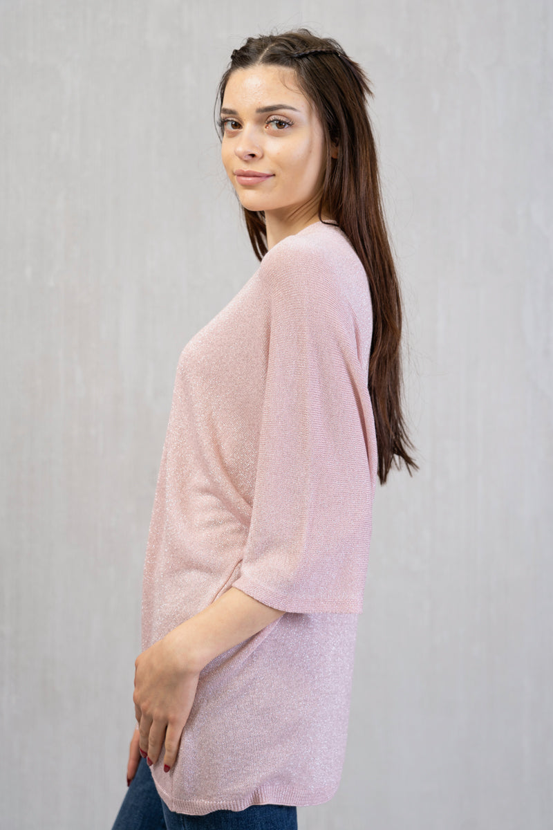 Cardigan lungo in filo lurex