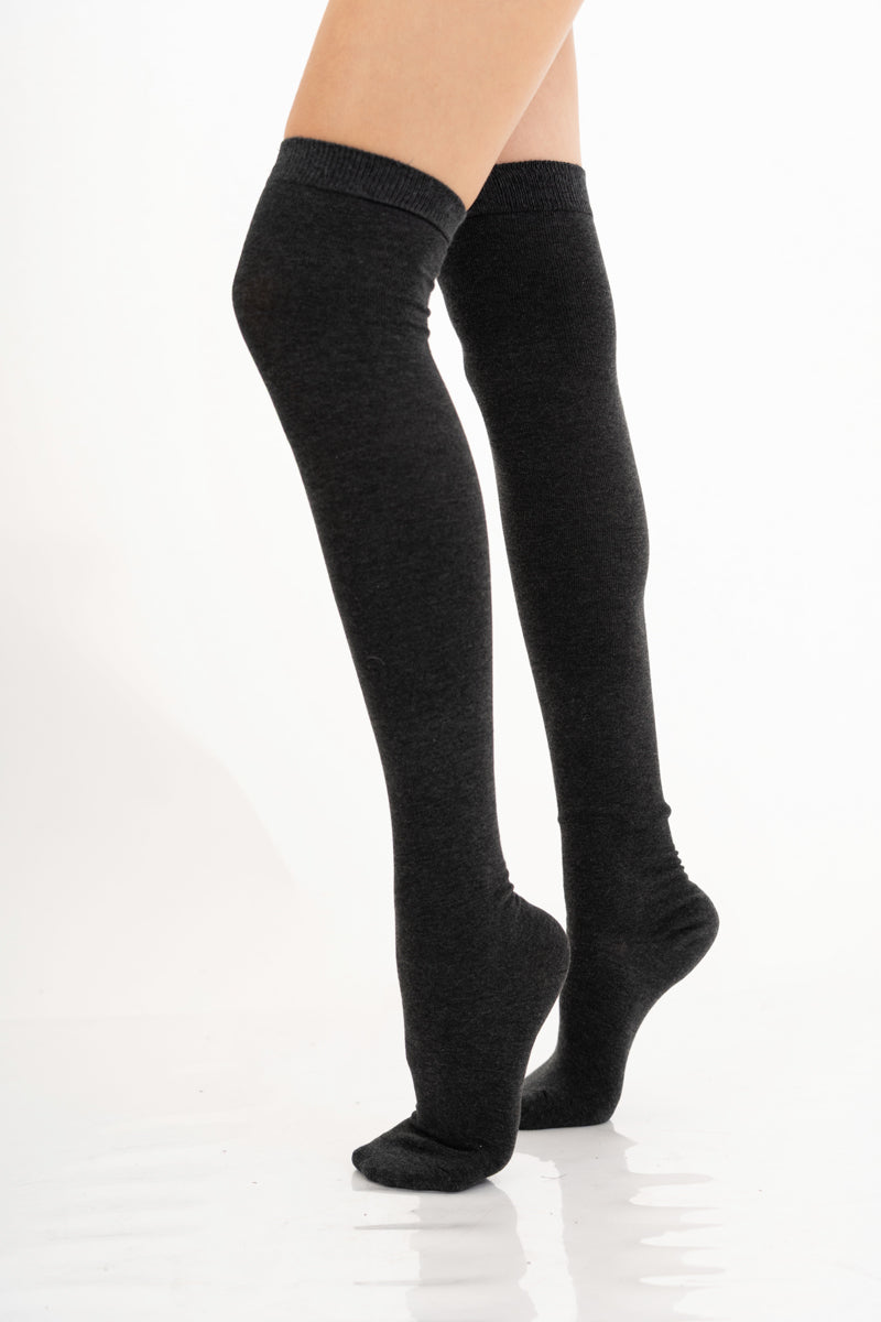 modella indossando Parigine donna in cotone elasticizzato colore Grigio scuro Unica