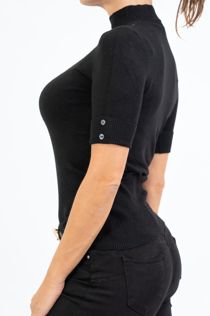 Maglia KnitChic con Mezzo Collo e Bottoncini