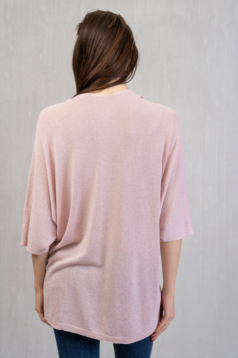 Cardigan lungo in filo lurex