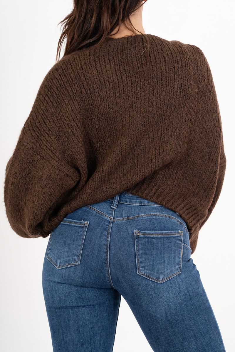 Twin set in maglia spessa con top e cardigan ampio