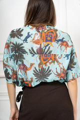 Camicia Sahara in tencel velato a fantasia
