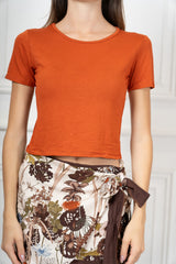 T-Shirt Crop Basic in Viscosa Elasticizzata