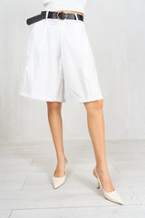 Bermuda Skirt Illusion in cotone con cintura