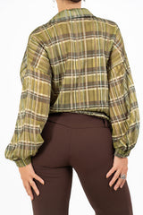 Camicia in georgette velata ShineCheck con lurex