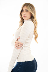 Maglia basic dolcevita coste