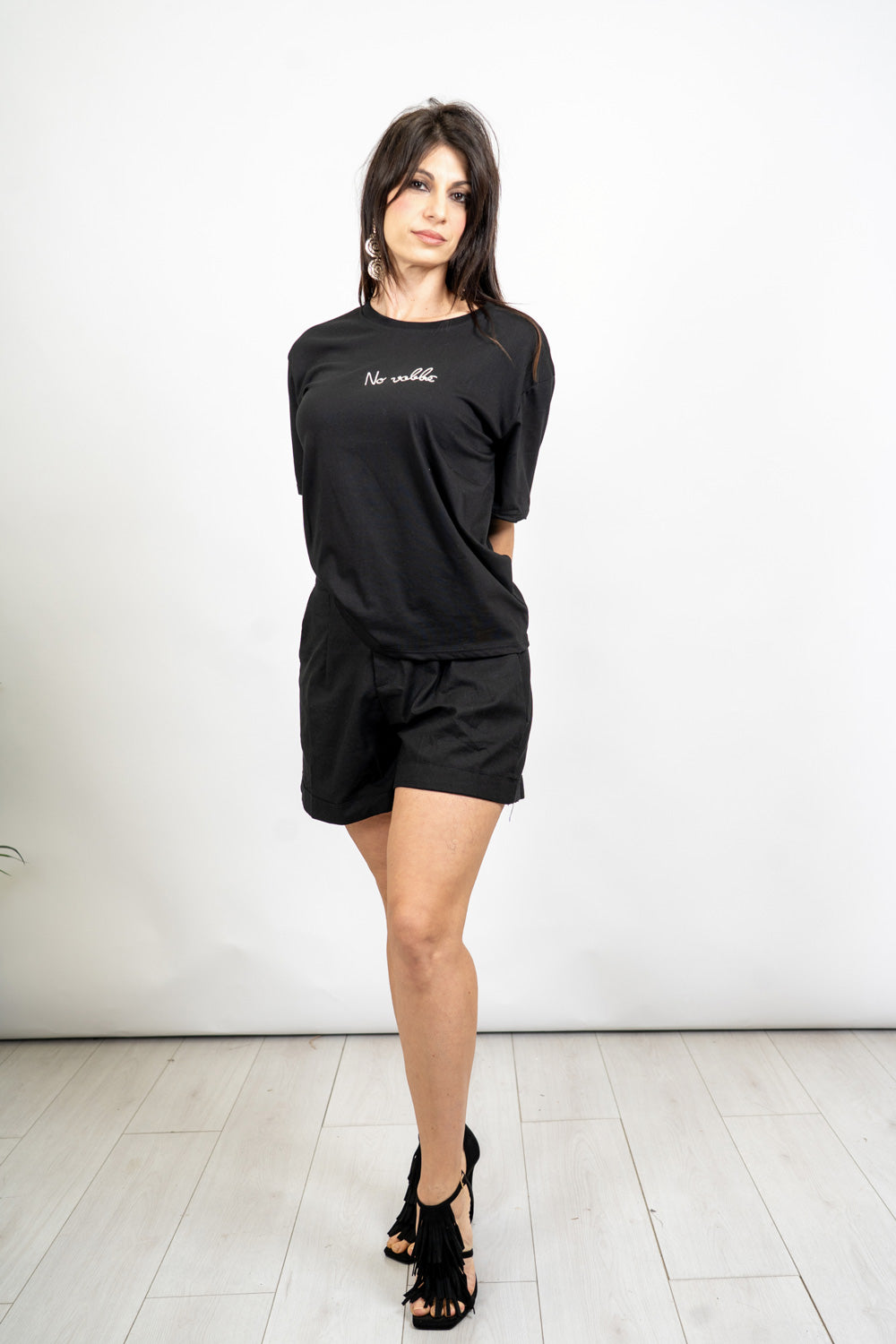 T-shirt scritta cotone “No Vabbè”