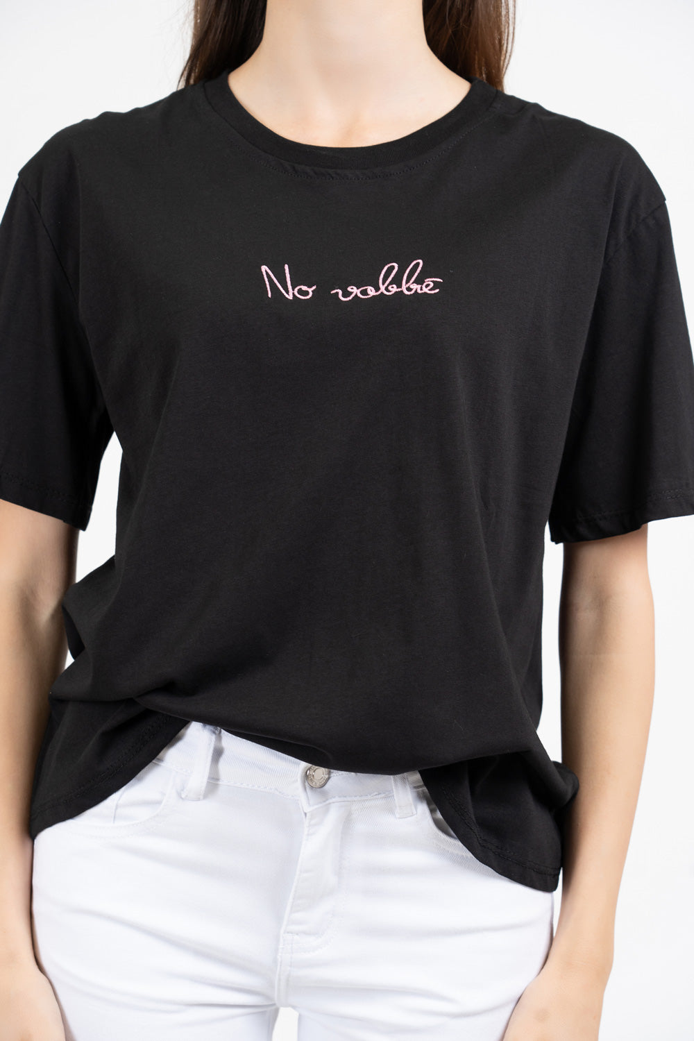 T-shirt scritta cotone “No Vabbè”.