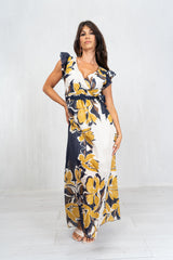 Abito incrociato Jungle Bloom in 100% cotone