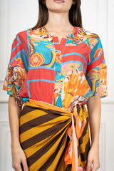 Camicia Bengala in tencel velato a fantasia