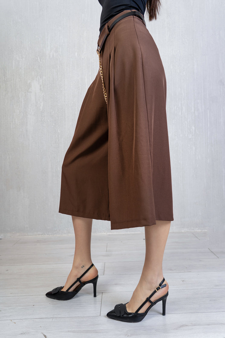 Pantagonna bermuda con catena - Marrone