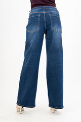 Jeans gamba dritta lavaggio blu medio