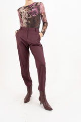 Pantalone CityLine slim fit in poliviscosa bordeaux