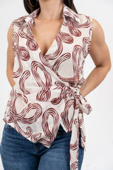 Camicia portafoglio in cotone fantasia Onde Grafiche.