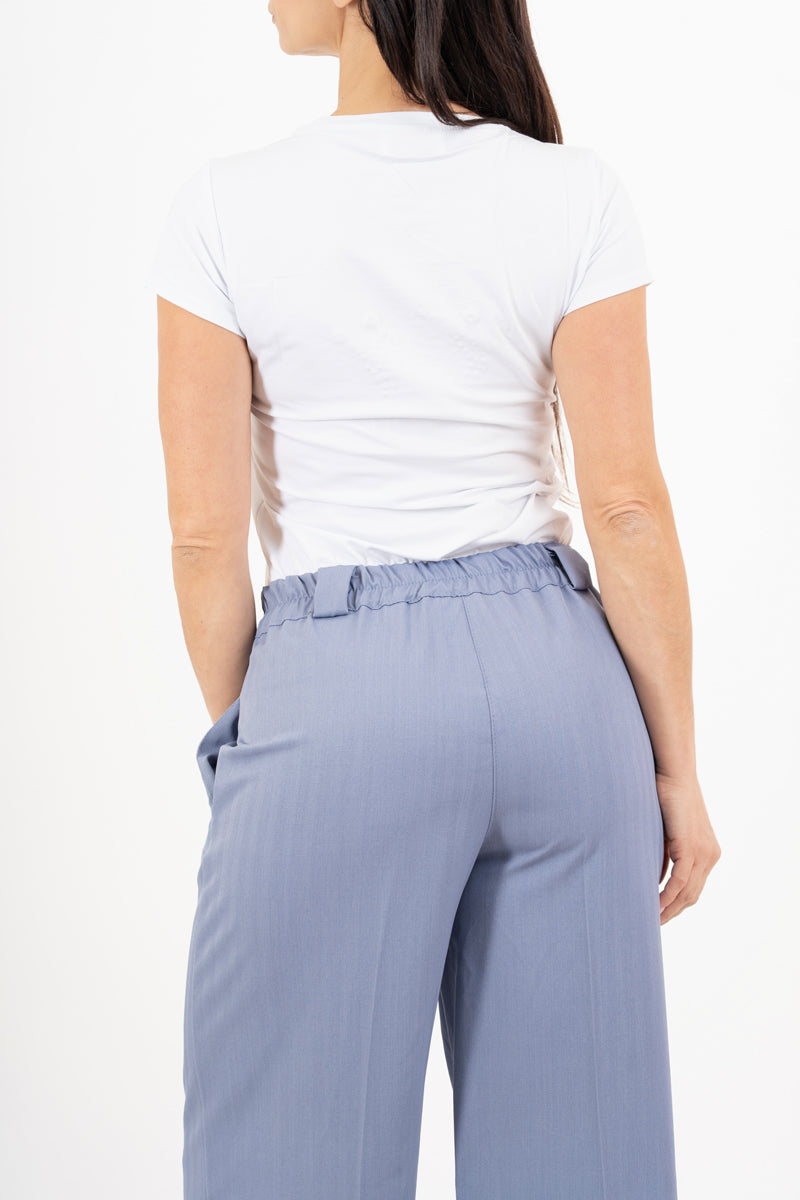 modella indossando T-shirt donna con corona di strass in cotone elasticizzato colore